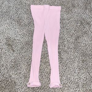 Pink ribbed mud pie leggings
